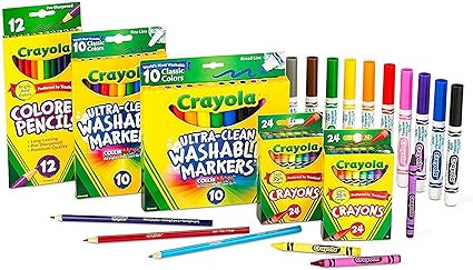 Crayola Art Supplies Set (80ct), Crayons, Markers & Colored Pencils, Coloring Supplies for Classr... | Amazon (US)