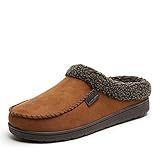 Amazon.com | Dearfoams Men's Microfiber Suede Clog with Whipstitch Slipper | Slippers | Amazon (US)