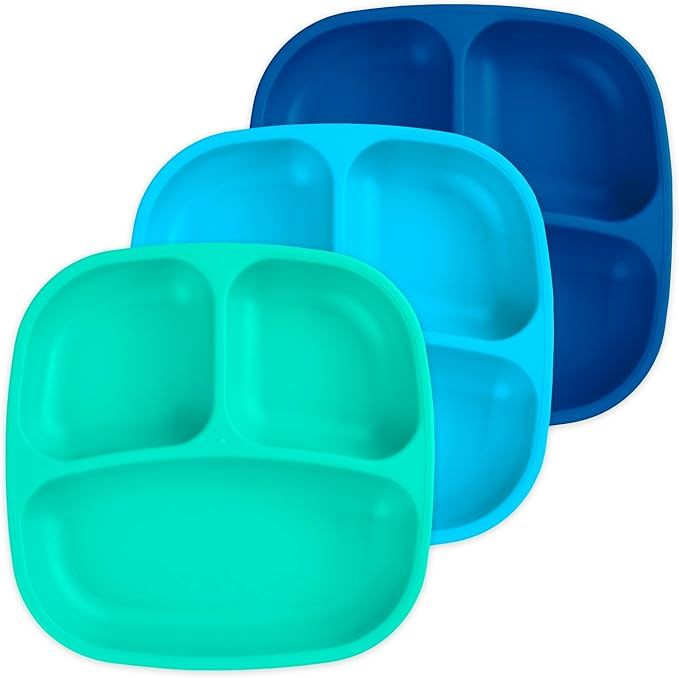 Re-Play Made in USA 7" Deep Walled Divided Plates for Kids, Set of 3 - Reusable 3 Compartment Pla... | Amazon (US)