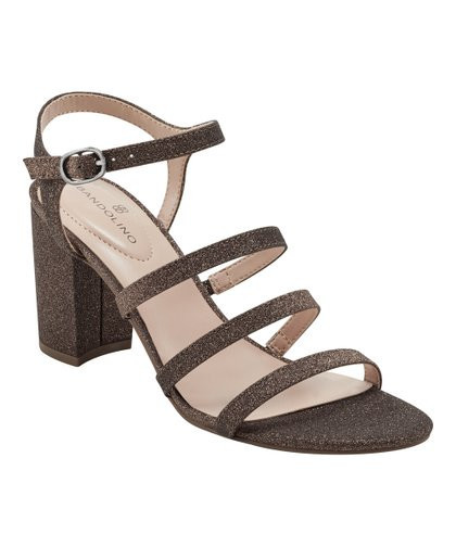 Bandolino Goldtone Glitter Strappy Aimmie Block-Heel Sandal - Women | Best Price and Reviews | Zu... | Zulily