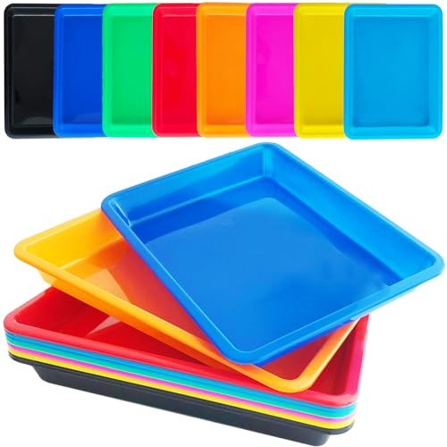 10 Pack Plastic Art Trays,8 Colors Activity Trays Sensory Tray,Sand Tray Serving Trays,Art Trays for Kids,Crafts Organizer,DIY Projects,Painting,Beads,Home,School | Amazon (US)