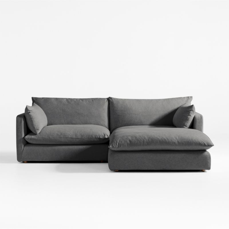 Unwind Modular 3-Piece Slipcovered Reversible Sectional Sofa | Crate & Barrel | Crate & Barrel
