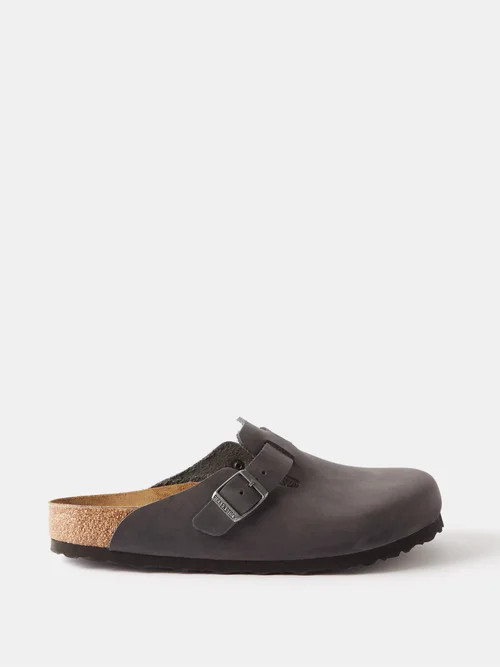 Birkenstock - Boston Oiled-leather Clogs - Womens - Black | Matches (UK)