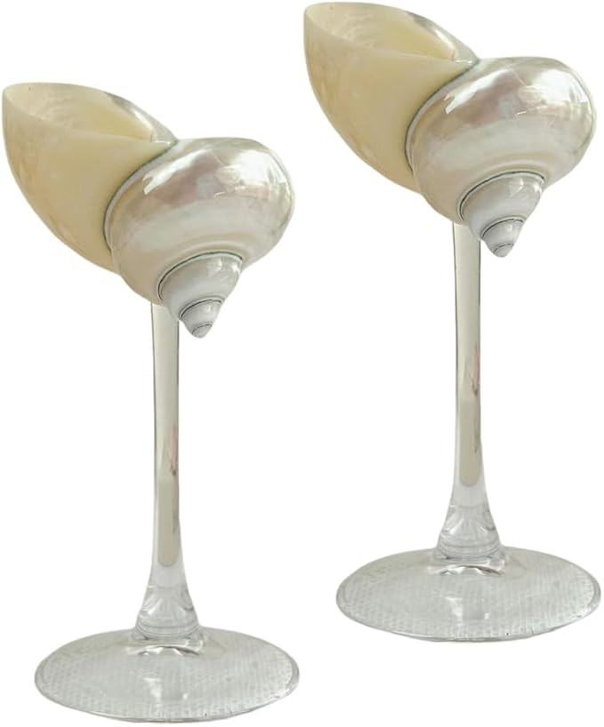 2 Pcs Conch SeaShell Wine Glasses Wedding Glasses Martini Glasses Drinkware Drinking Stemware for... | Amazon (US)