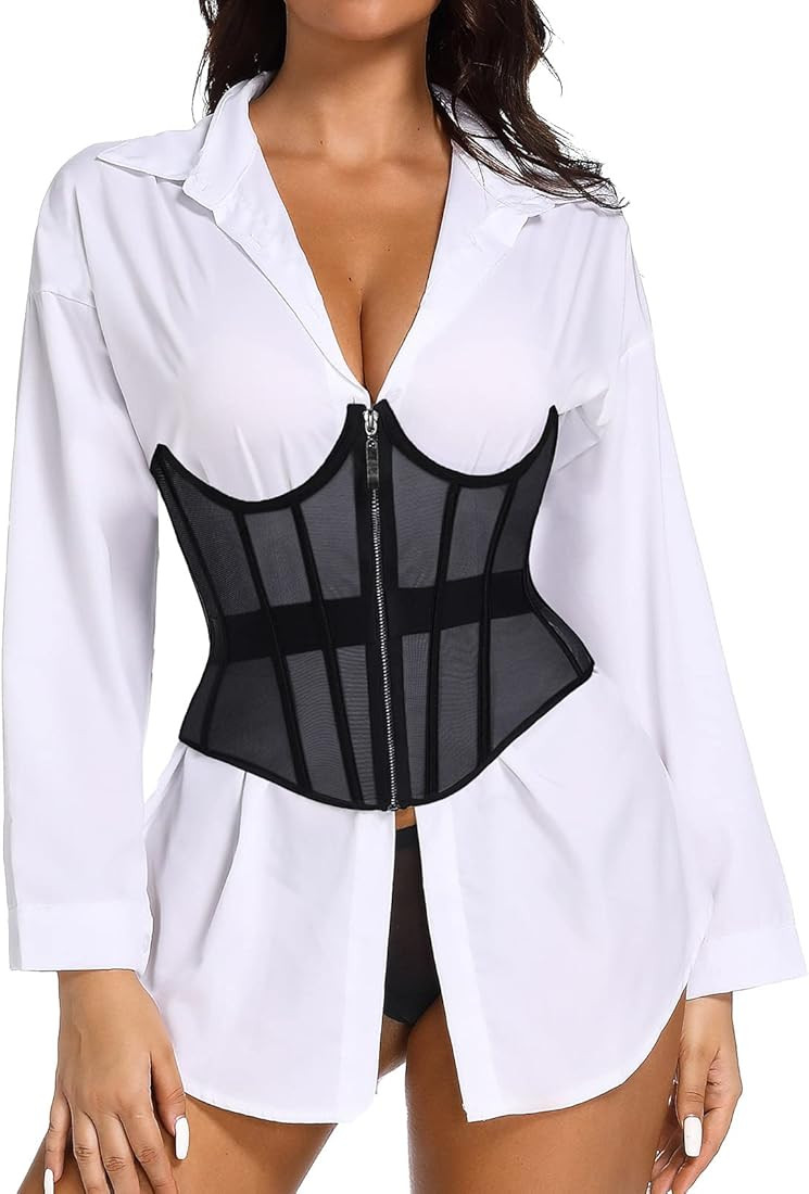 CINOON Corset Tops Set for Women Lingerie Sexy Corset Set | Amazon (US)
