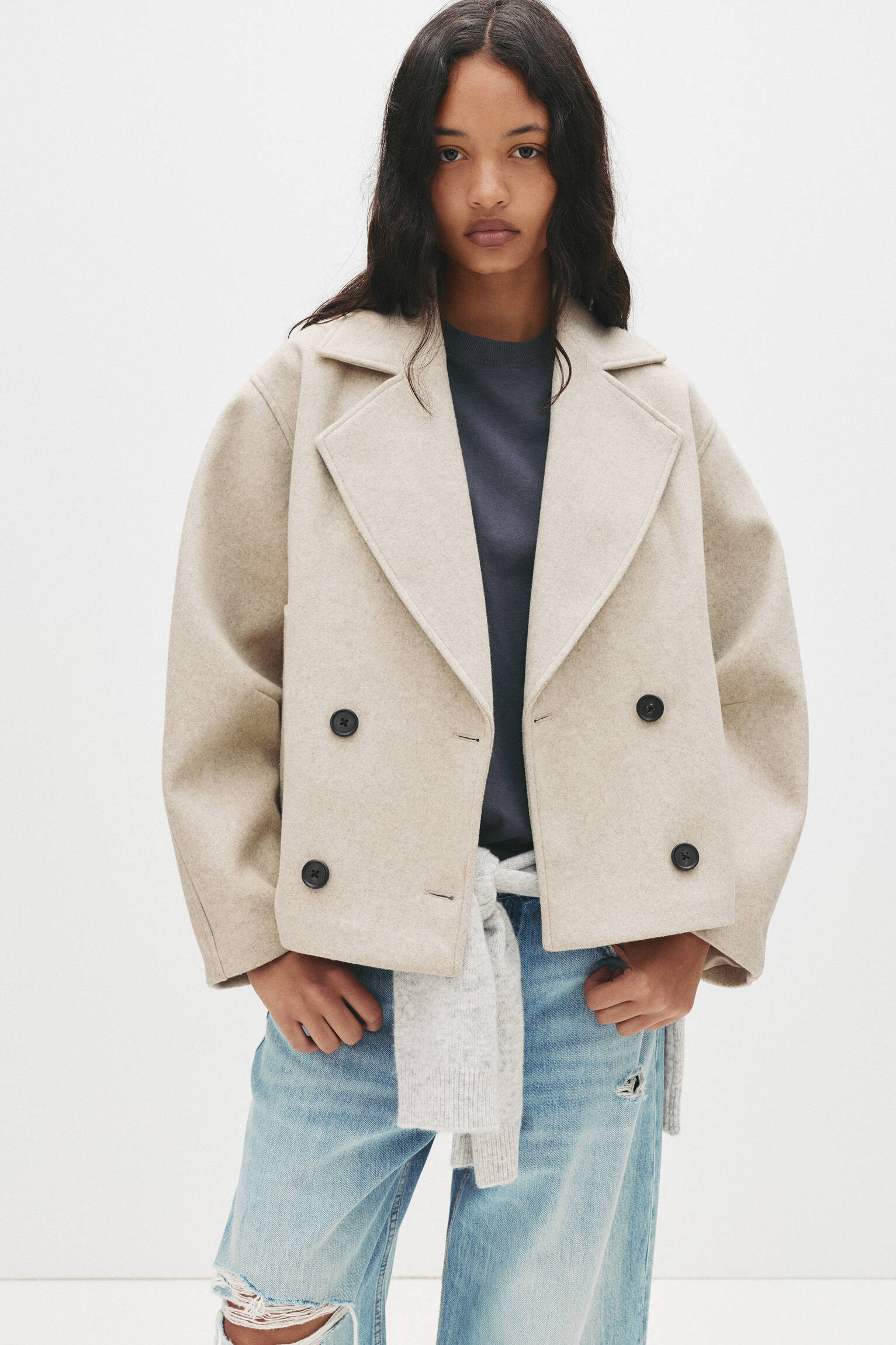 Short cloth coat - pull&bear | PULL and BEAR UK