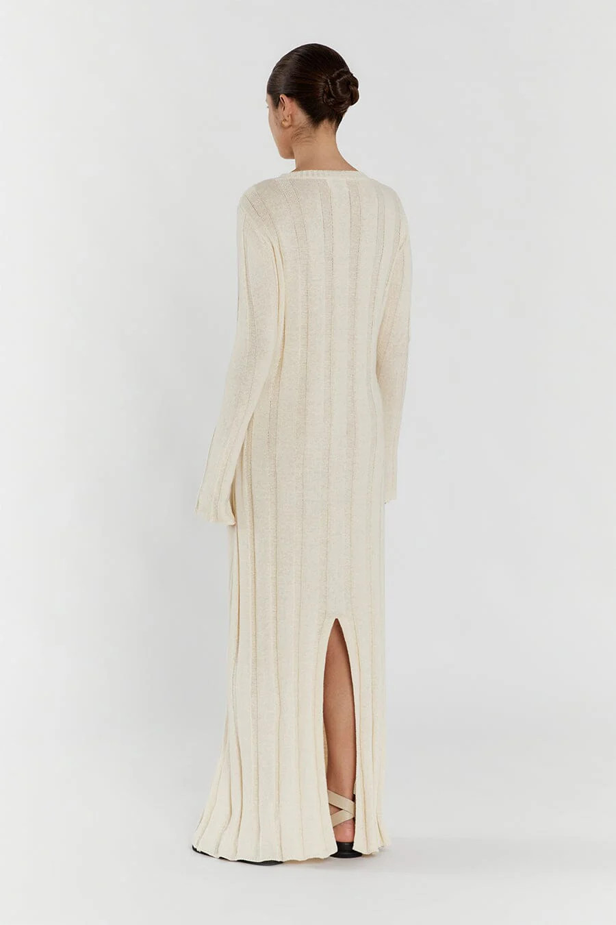 EMERY CREAM LONG SLEEVE MAXI DRESS | DISSH