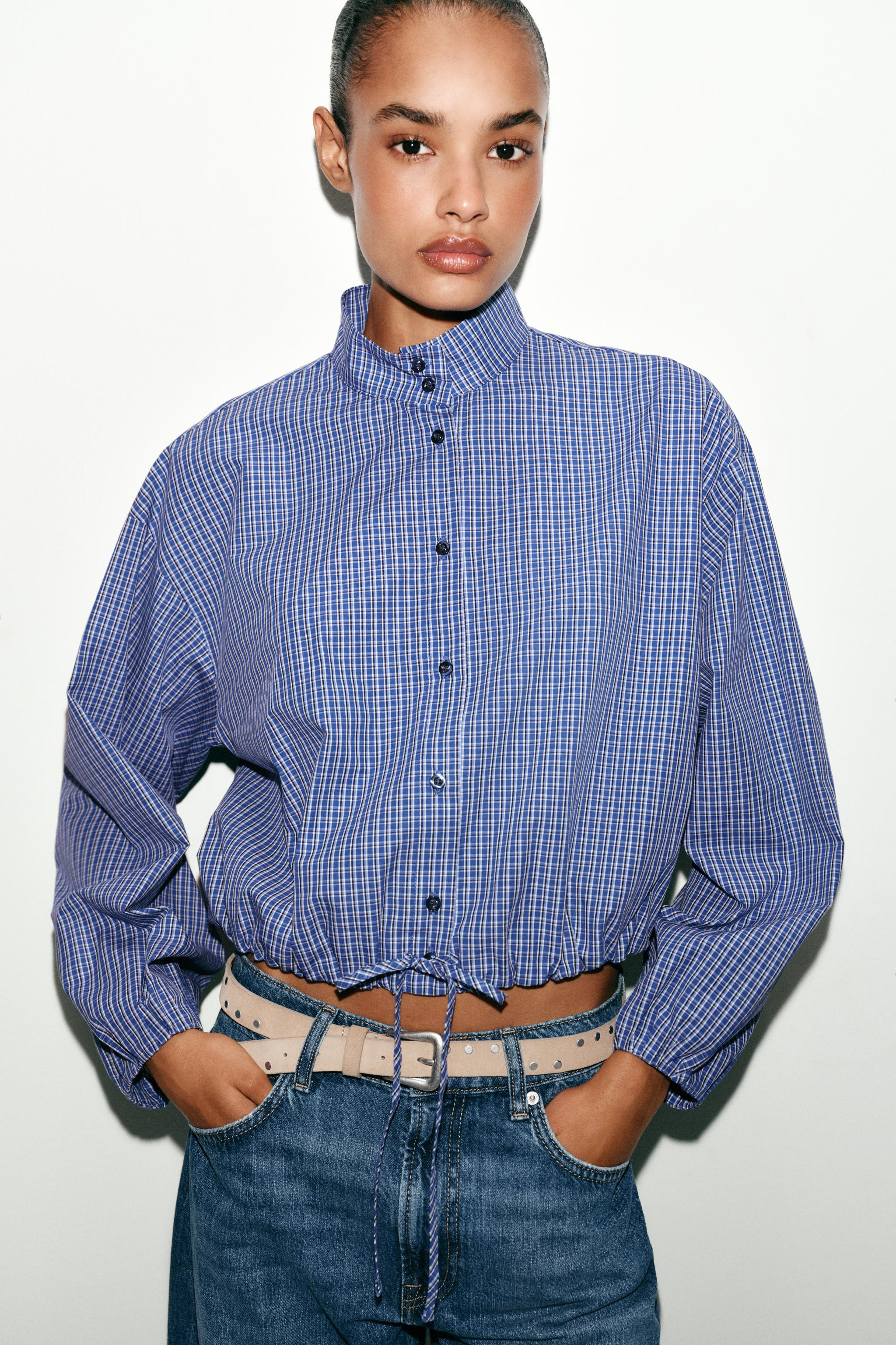 PLAID BALLOON SHIRT | Zara US