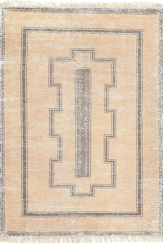 Rugs USA x Arvin Olano Ginger Cotton-Blend Area Rug, 6' x 9', Beige | Amazon (US)