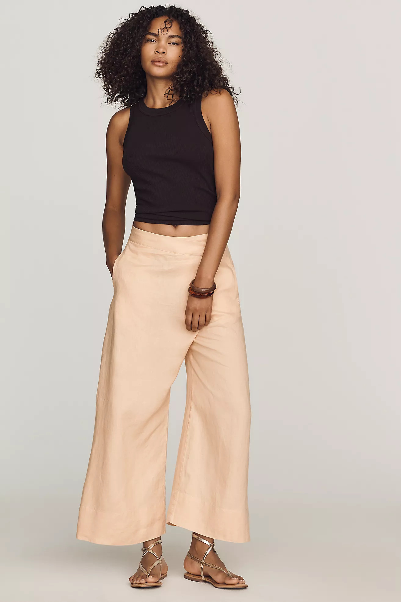 By Anthropologie Crossover Linen Pants | Anthropologie (US)