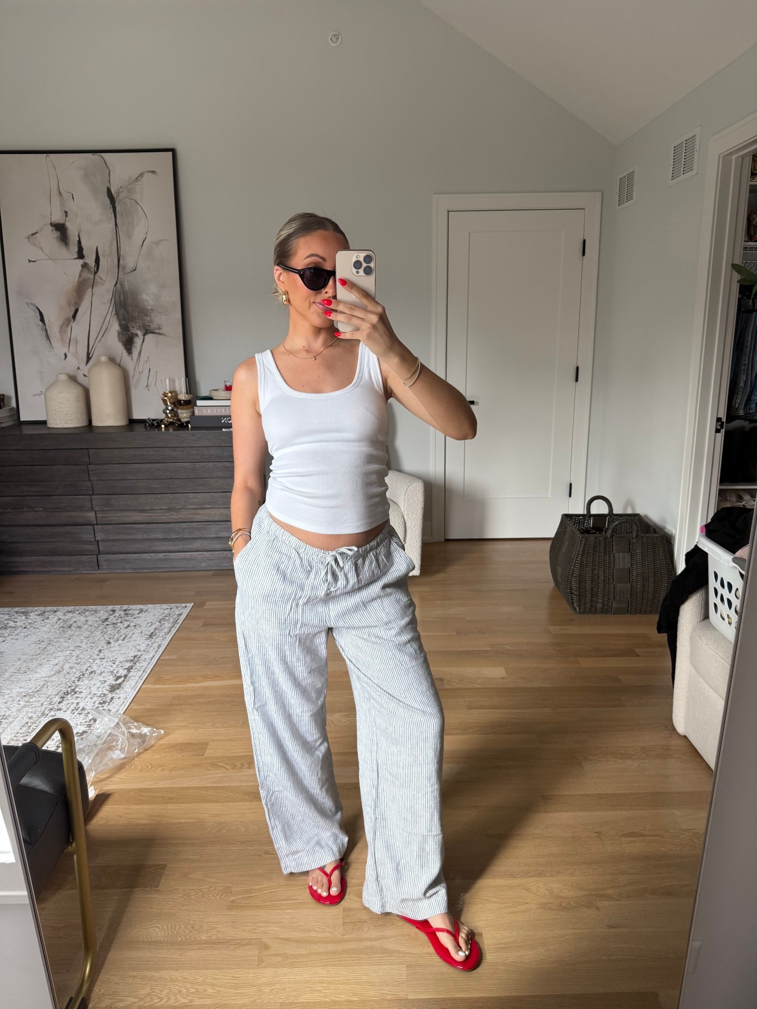 Perfect summer running around outfit! These Gap pants (size S) are incredible and I will be living in this Abercrombie tank (size S)! 

#LTKgrwm #LTKdayinmylife #LTKootd