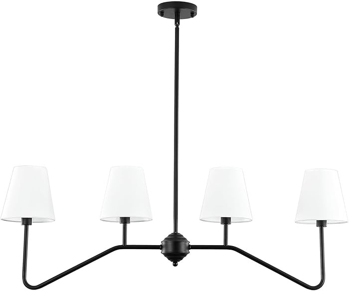 9MMML 39" 4 Arms Kitchen Island Lighting,4 Lights Dining Room Chandelier,Black Body + Fabric Shad... | Amazon (CA)