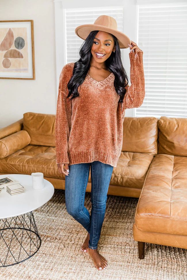 Without A Doubt Brown Sweater | The Pink Lily Boutique