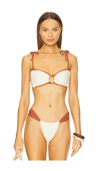 Tori Ties Bikini Top in Oat Terracotta | Revolve Clothing (Global)