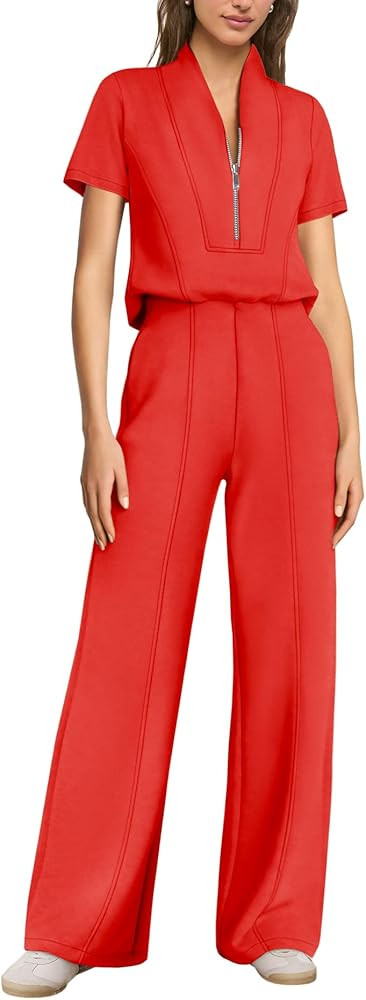 SENSERISE Jumpsuits for Women Dressy Short Sleeve Jumpsuit | Amazon (US)
