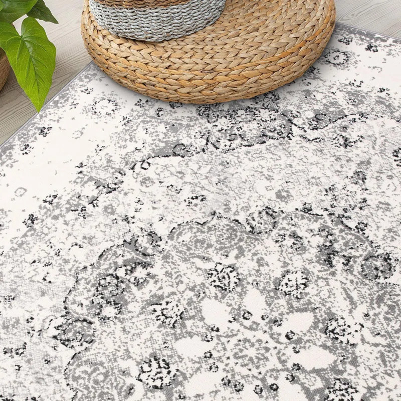 Hector Performance Oriental Gray/Ivory/Black Indoor Rug | Wayfair North America