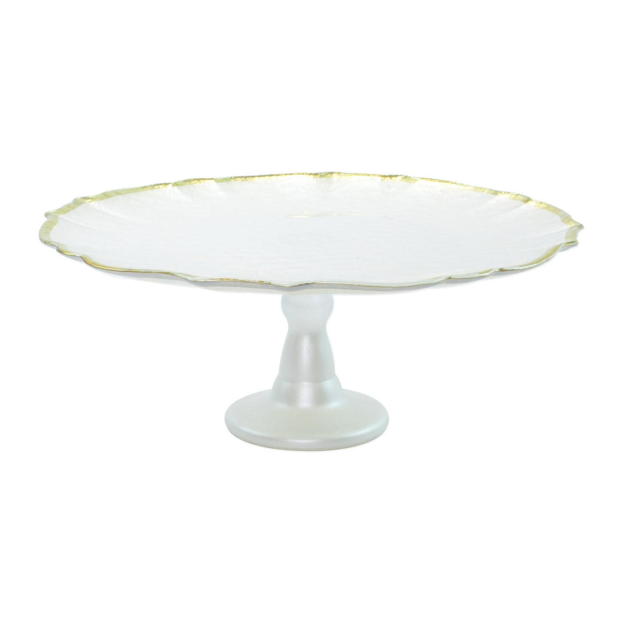 Vietri Baroque Glass White Cake Stand | Belle and June