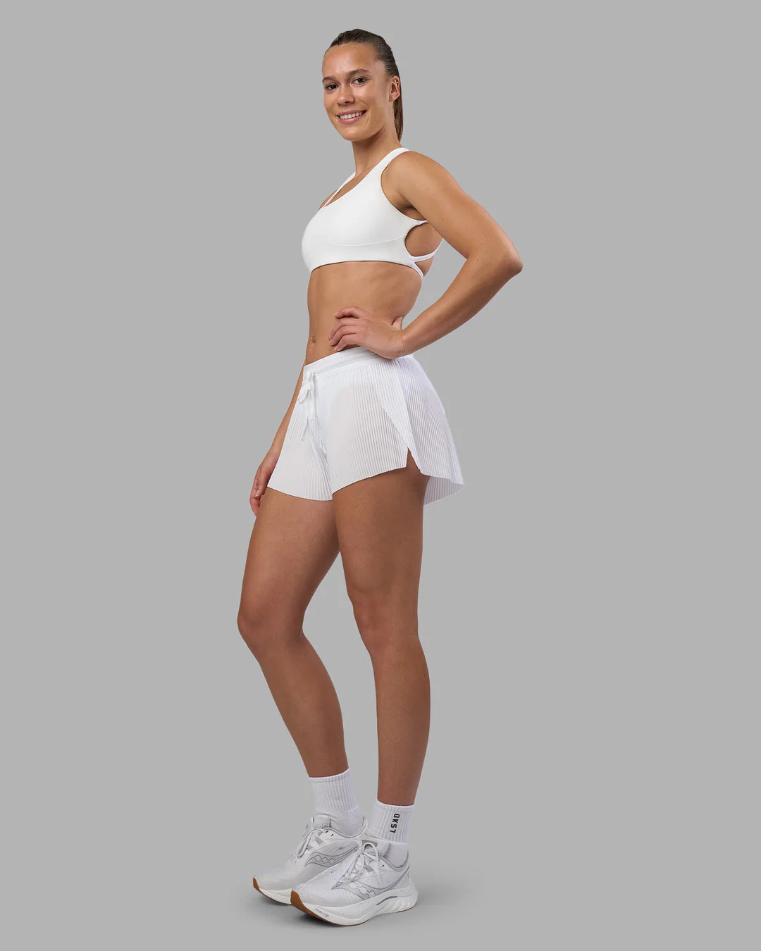 Accelerate 3" Pleated Running Short - White | LSKD | LSKD
