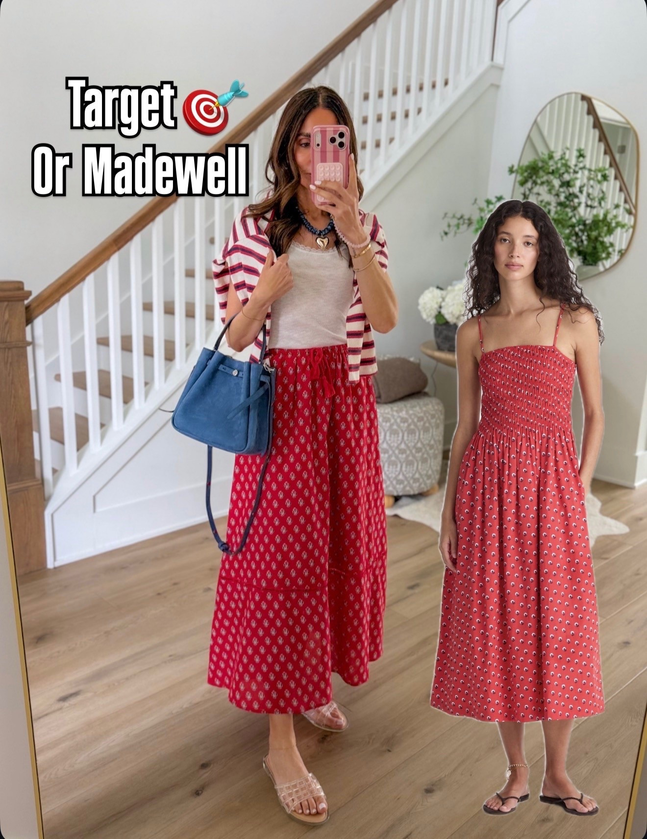 Love this one because it really captures the same look and feel as the Madewell dress for a fraction of the price. The print, color palette, and easy summer silhouette are so similar, and I styled it with a striped cardigan for an extra layer when the AC is blasting.

Summer dress outfit, Target fashion find, Madewell inspired style, Affordable summer fashion, Vacation outfit idea, Printed midi dress, Casual chic style, Look for less fashion, Summer wardrobe, Everyday outfit inspiration, Target style, Resort wear outfit, annabrstyle

#LTKTravel #LTKSeasonal #LTKgrwm