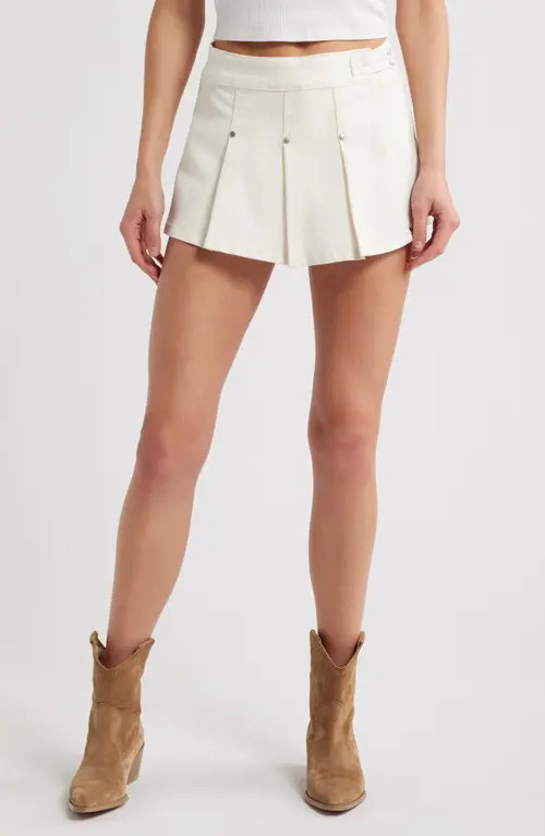 PTCL Amelia Pleated Stretch Twill Skort in Cream at Nordstrom, Size Xx-Large | Nordstrom