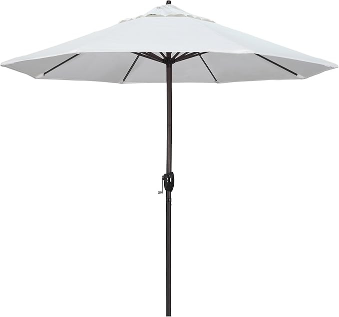 California Umbrella 9' Round Aluminum Outdoor Deck, Pool or Patio Umbrella, Crank Lift, Auto Tilt... | Amazon (US)