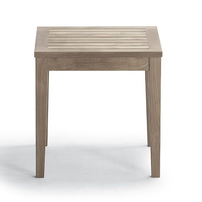 Square Teak Side Table in Weathered Finish | Frontgate | Frontgate
