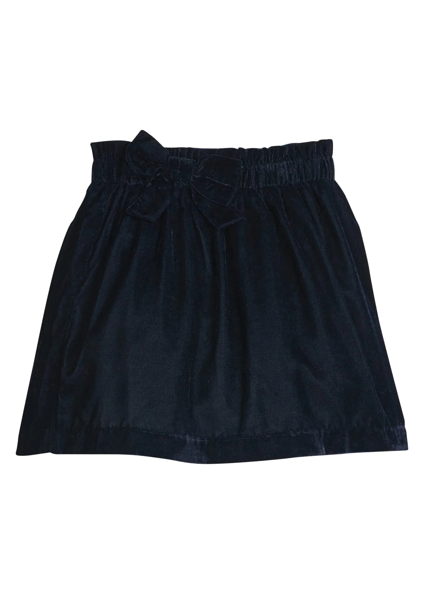 Girl's Paperbag Bow Skirt - Navy Velvet | Little English | Little English
