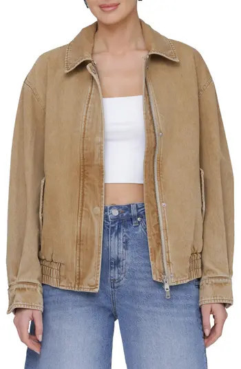Avec Les Filles Coach Oversize Denim Jacket in Washed Camel at Nordstrom Rack, Size Medium | Nordstrom Rack