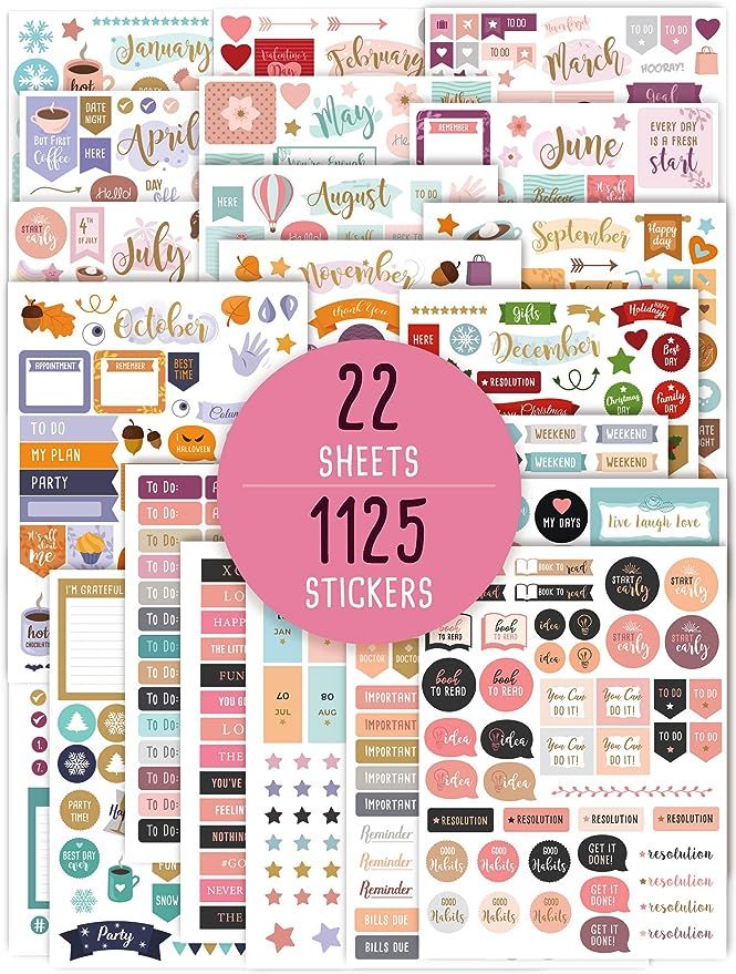 Aesthetic Monthly Planner Stickers - 1100+ Beautiful Design Accessories Enhance and Simplify Your... | Amazon (US)