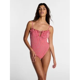 Kacey Lee Women's and Women's Plus Tie Neck Scoop Back One Piece Swimsuit, Sizes XS-3X | Walmart (US)