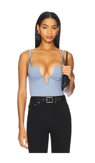 Le Stretch Micro U-plunge Bodysuit in Black | Revolve Clothing (Global)
