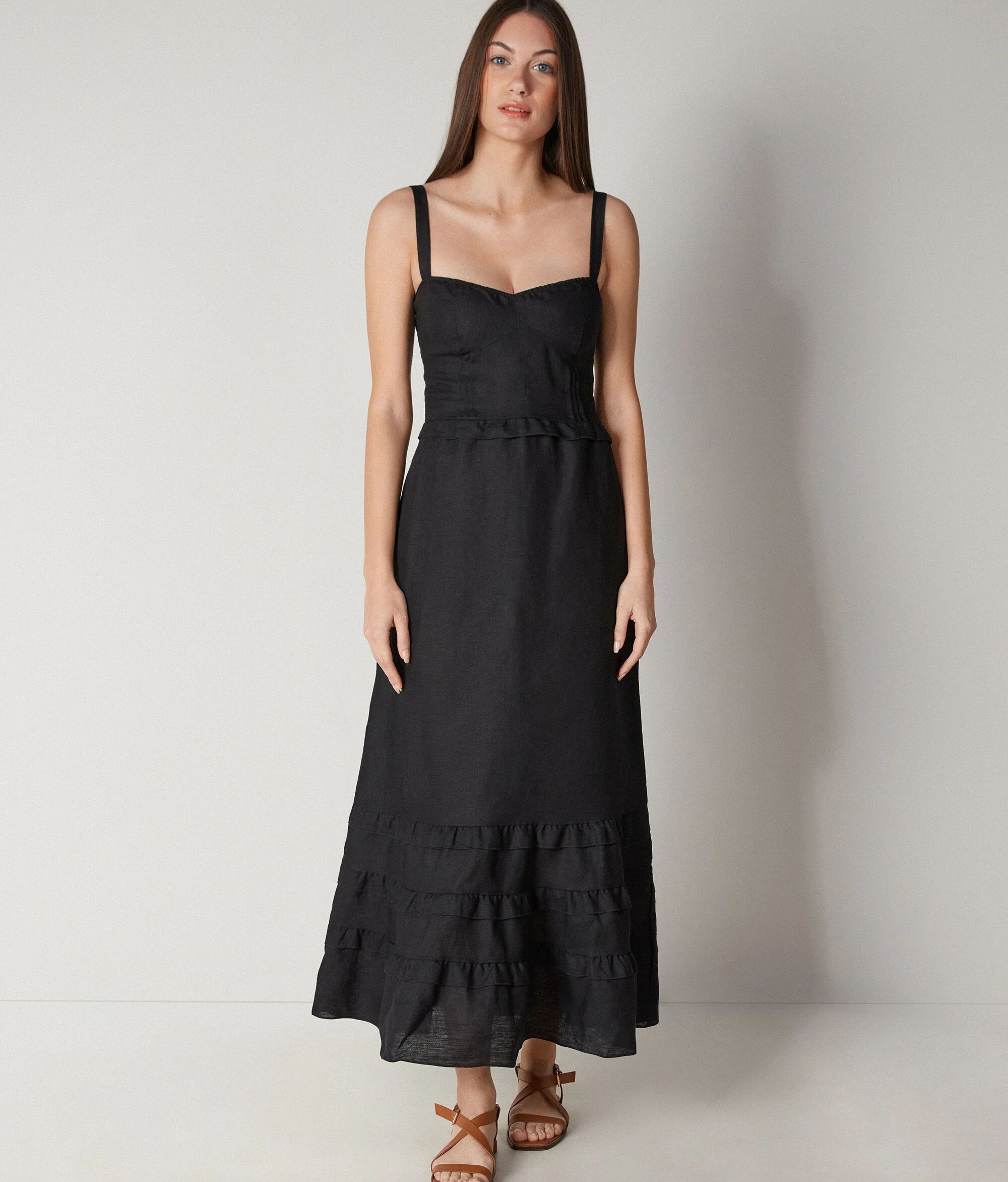 Linen Dress with Bustier | Falconeri