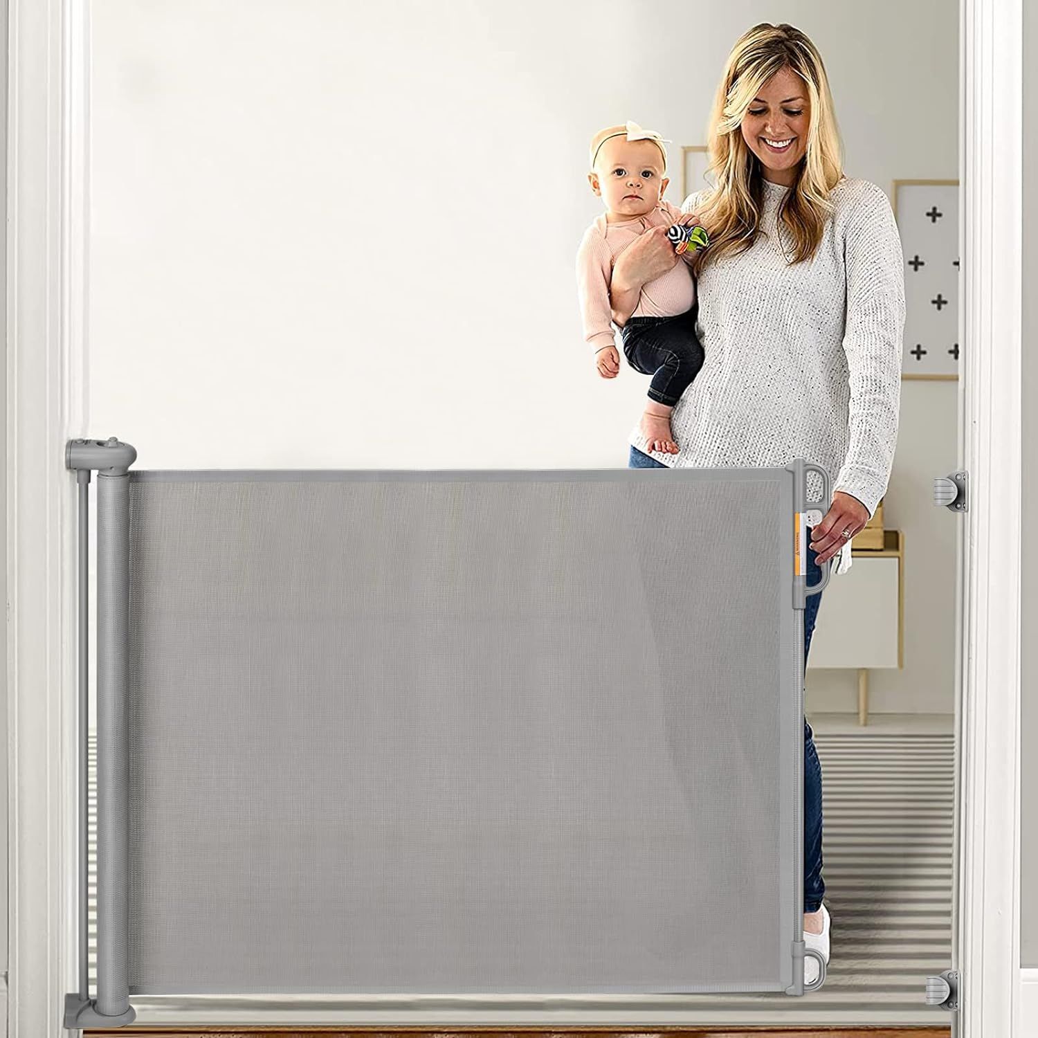 Retractable Baby Gate, Momcozy Extra Wide Mesh Baby Gates for Stairs, 33" Tall, Extends to 71" Wi... | Amazon (US)