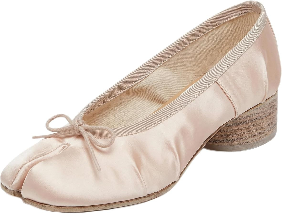 Women's Tabi Ballet Low Heels Japanese Split-Toe Low Block Heel Pumps 1.2 Inch Office, Wedding, C... | Amazon (US)