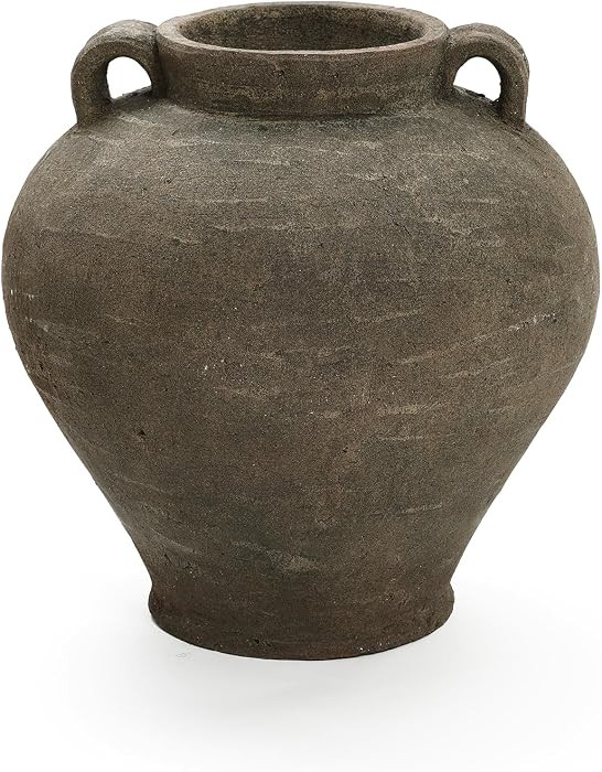 LuxenHome Rustic Large Flower Vase,14'' Tall Brown Terracotta Cauldron Vase,Farmhouse Decorative ... | Amazon (US)