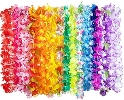 Joyin Toy 36 Counts Hawaiian Leis Bulk, Tropical Flower Lei Hawaiian Lei Beach Hawaii Luau Party ... | Amazon (US)