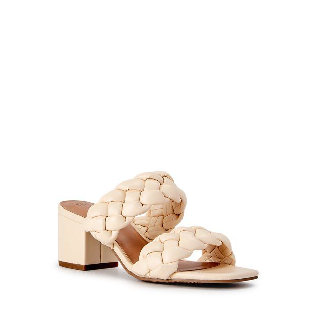 Time and Tru Women’s Braided Heel Sandals - Walmart.com | Walmart (US)