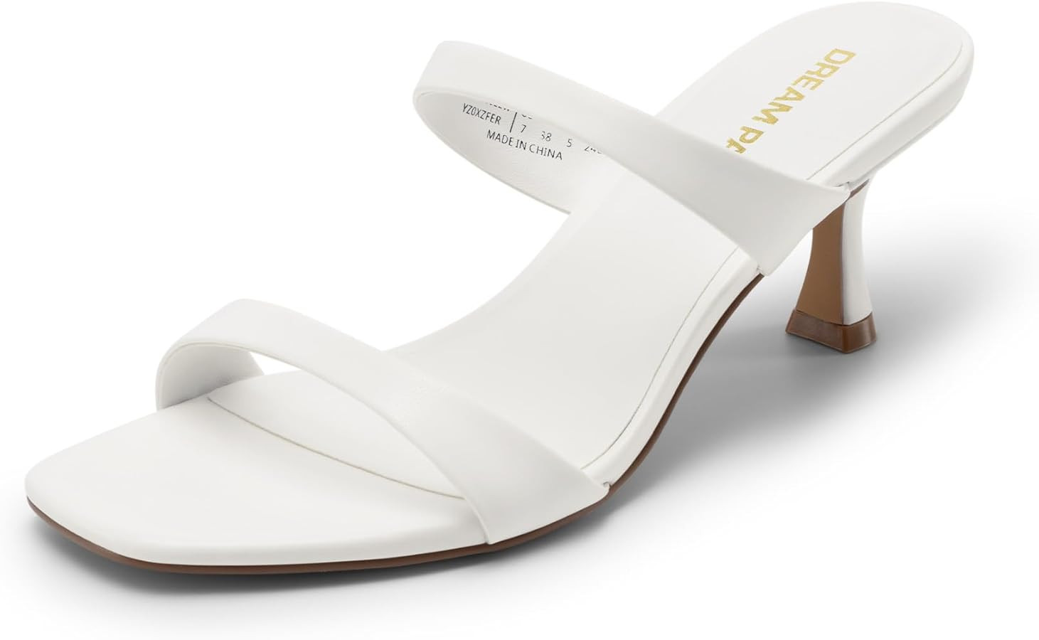 DREAM PAIRS Women's Low Kitten Heels Square Toe Two Strap Heeled Sandals Dress Casual Summer Mule... | Amazon (US)