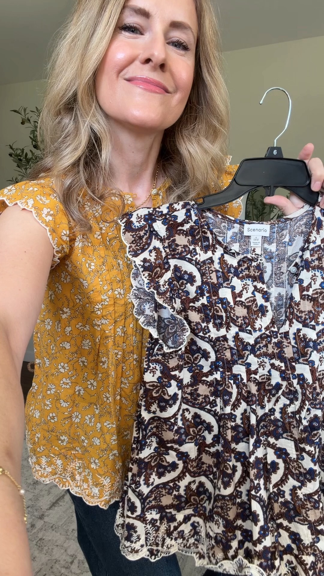 So nice I grabbed it twice! Cotton blouse with embroidery detail. No stretch, the first one I bought size small, second time I went with a medium and prefer the fit. #walmartfashion

#LTKOver40 #LTKmomlife #LTKootd