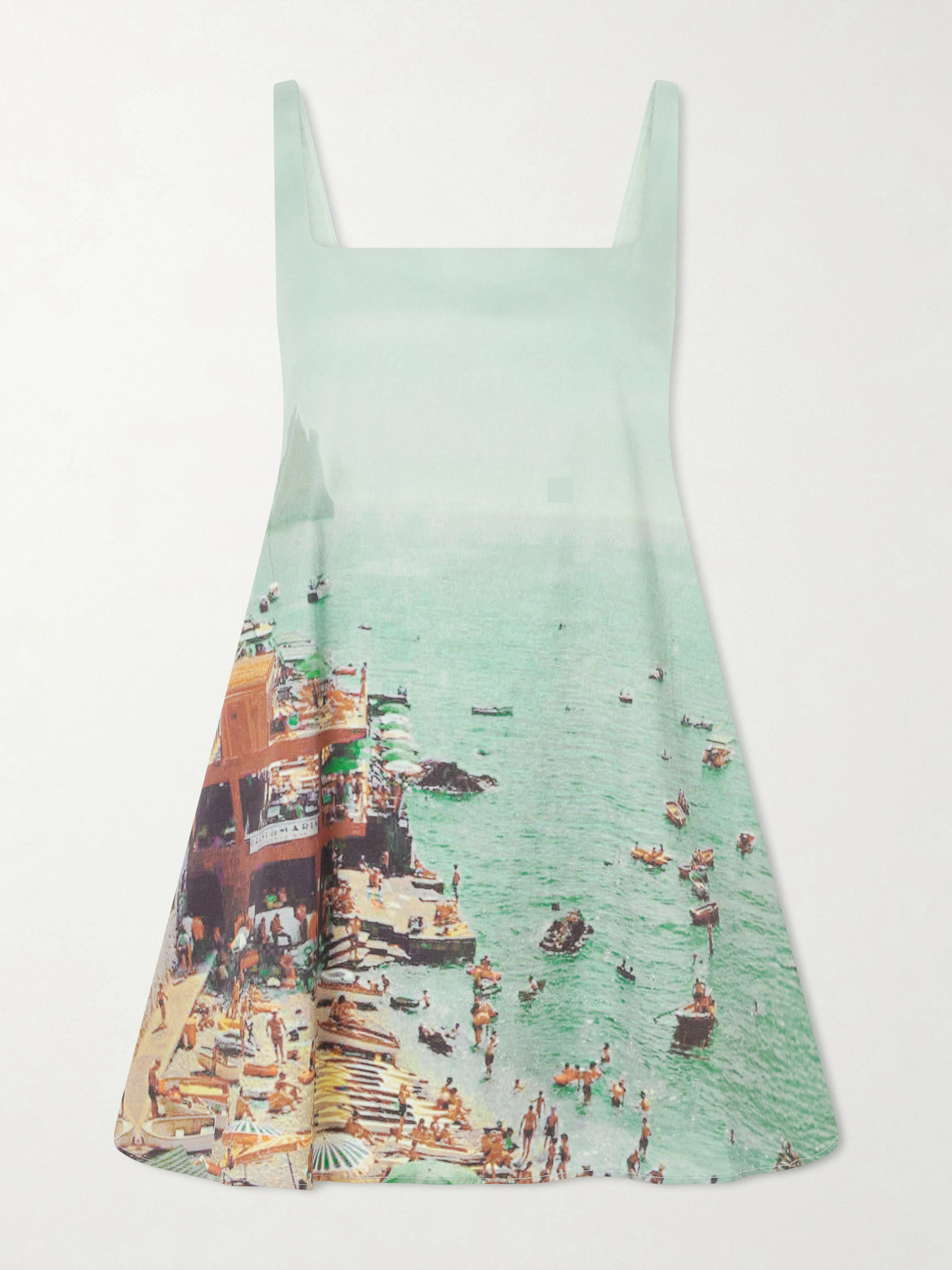 STAUD - Brio Printed Cotton-blend Poplin Mini Dress - Blue | NET-A-PORTER (US)