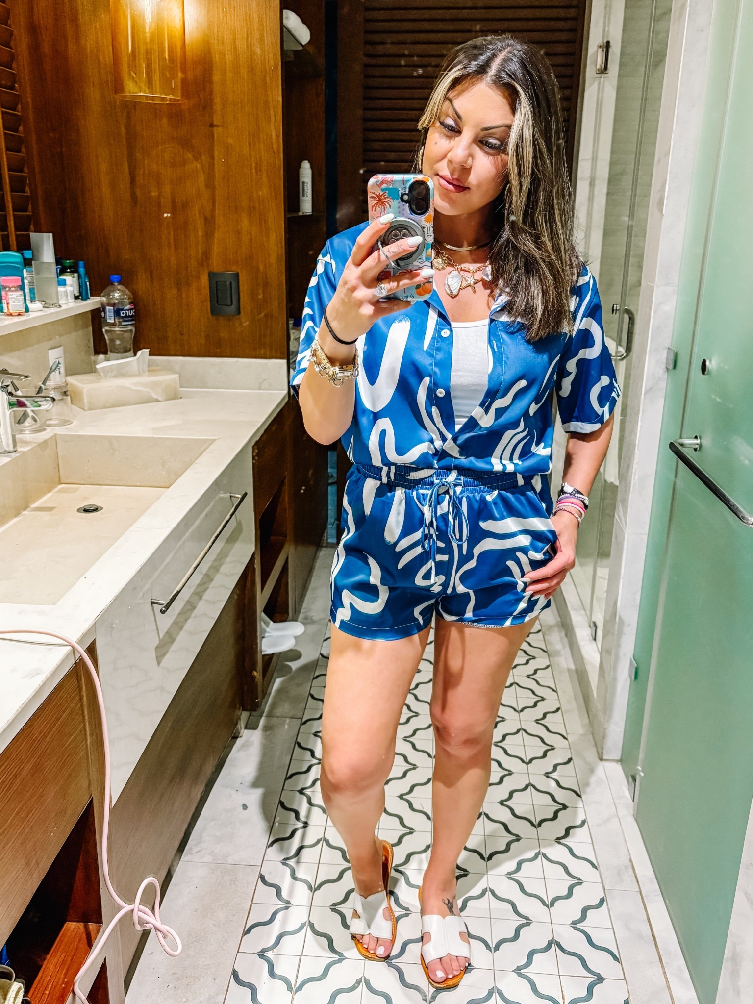 Vacation Outfit 💙💙
I love the color and material of this set!! 
Fits TTS & under $30!!
Jewelry linked!!

#LTKStyleTip #LTKFindsUnder50 #LTKSaleAlert