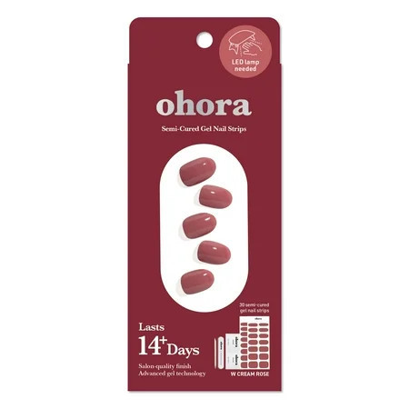Ohora Semi-Cured Gel Nail Kit Cream Rose 30 Count | Walmart (US)