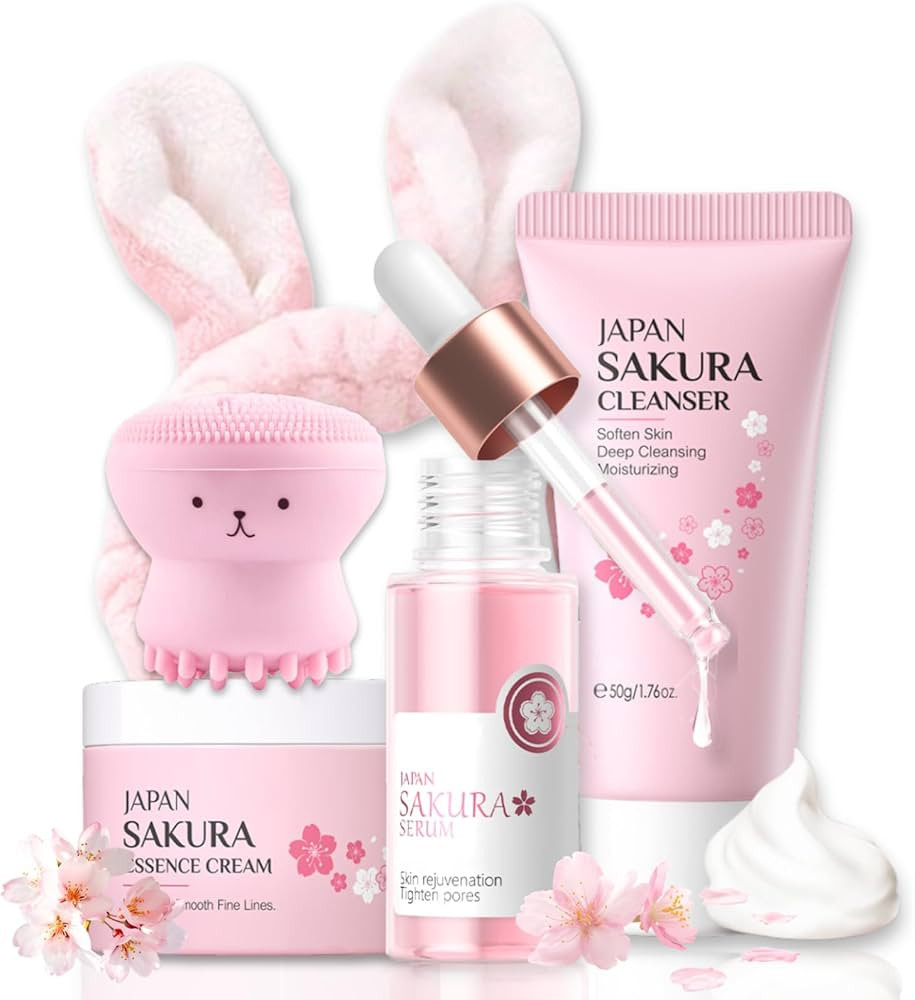 Skincare Set Sakura Teen Girls Gifts - Skin Care Set - Skincare for Teens 10-12 Hydrating - Trave... | Amazon (US)