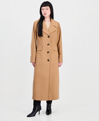 Anne Klein Women's Single-Breasted Maxi Coat - MALBEC | Macy's