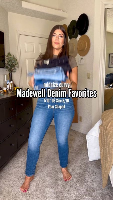 My Madewell denim favorites
In order:
Flare- 29 tall (I can do regular fit or curvy in these)
Wide crop- 29 regular length
Wide leg - 29 tall (curvy fit)
90s straight- 29 regular
Perfect vintage- 29 curvy (size up if in between)
Superwide 29 curvy (size up if in between)
Midrise Kick Crop- 29 curvy (regular length)

#LTKSale #LTKstyletip #LTKmidsize