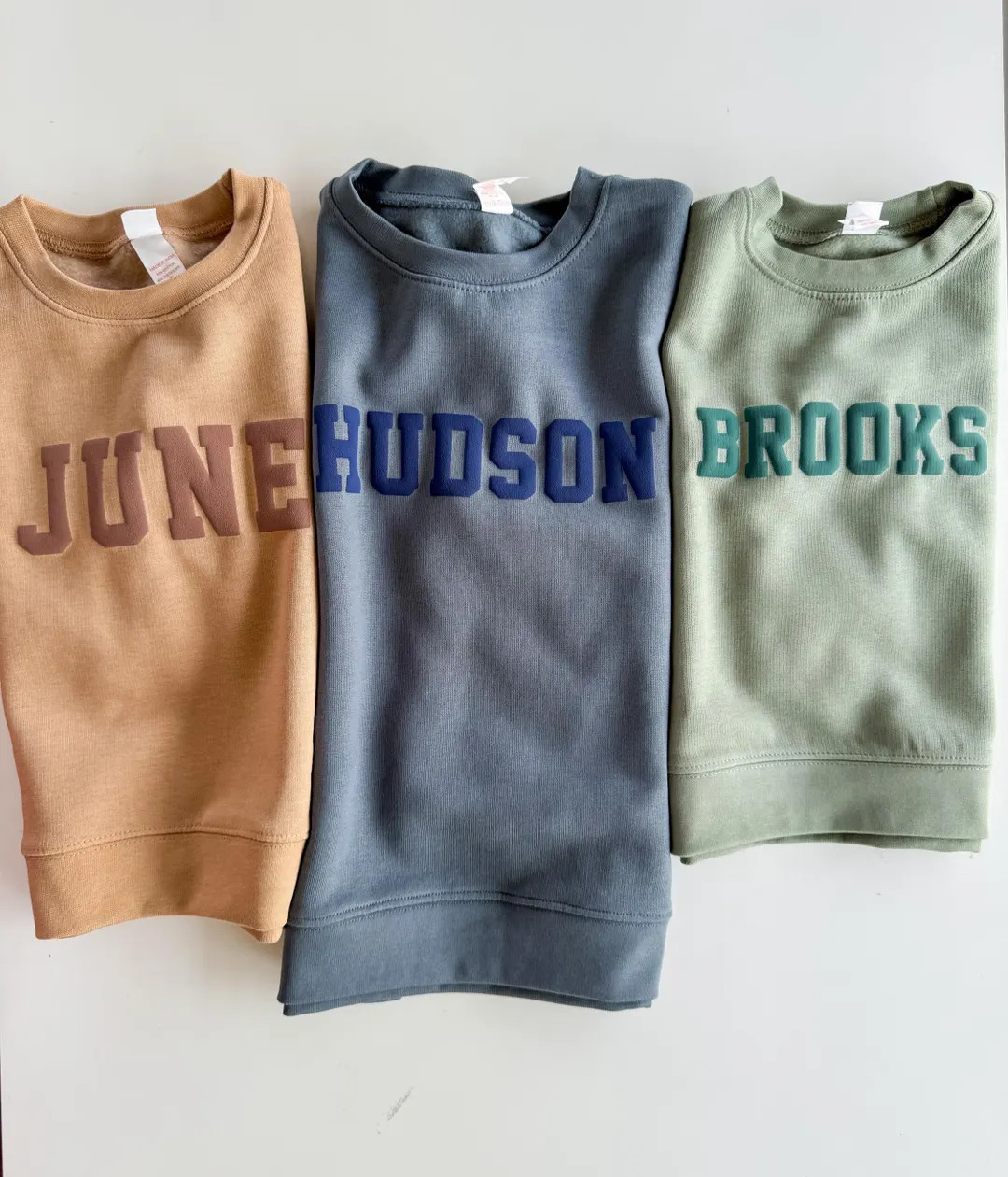 Custom Kids Name Sweatshirt, Personalized Puff Print Crewneck for Boys, Cozy Fleece Pullover, Ear... | Etsy (US)