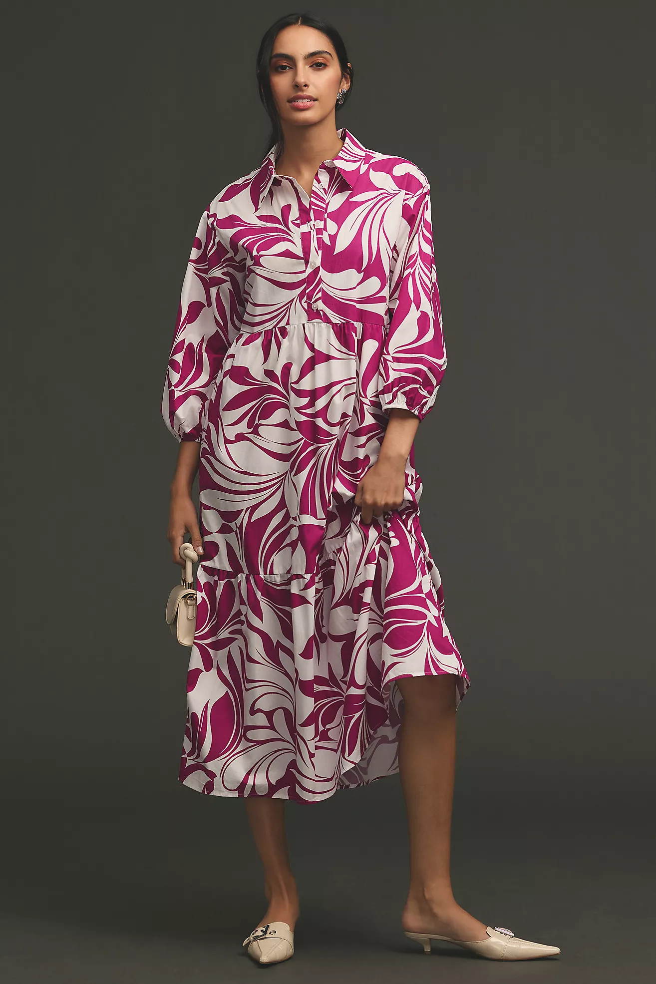 The Bettina Tiered Shirt Dress by Maeve | Anthropologie (US)