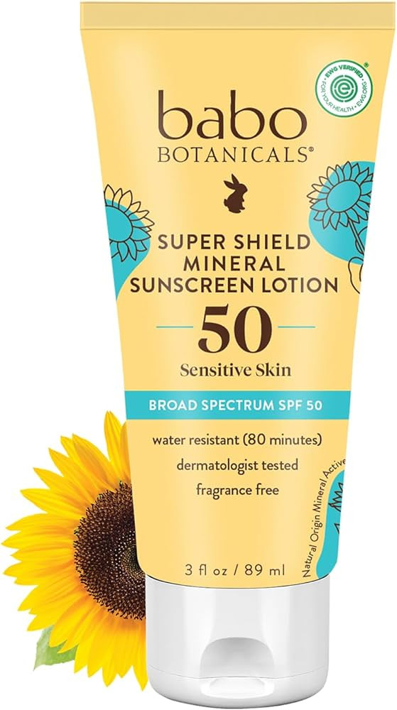 Babo Botanicals Sheer Mineral Sunscreen Lotion SPF 50 - Natural Zinc Oxide - Extra Sensitive Skin... | Amazon (US)