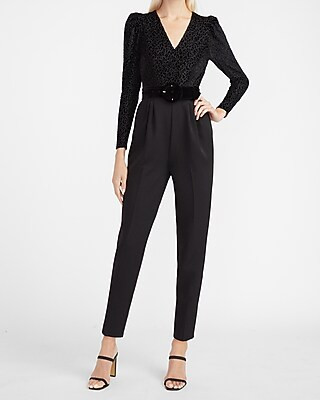 Metallic Leopard Belted Jumpsuit | Express