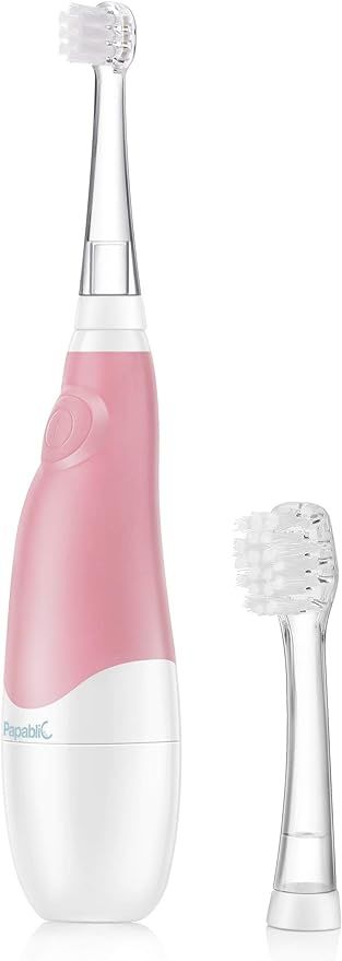 Papablic BabyHandy 2-Stage Sonic Electric Toothbrush for Babies and Toddlers Ages 0-3 Years, Pink | Amazon (US)
